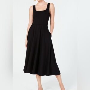 Alfani Tank Fit & Flare Classic Black Midi Dress